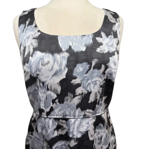 Ann Taylor Dress Size 6 Black Floral Print Sleeveless - Picture 2 of 9
